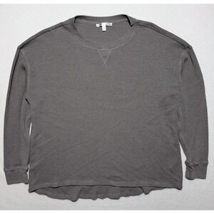 Seven7 Men's Waffle‎ Knit Thermal Crewneck XL Charcoal Gray Cotton Blend